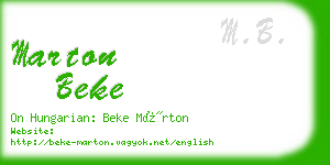 marton beke business card